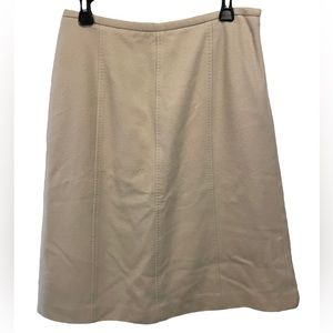Ann Taylor Vintage 90s Cream Cashmere Wool Business Casual Classic Luxury Skirt
